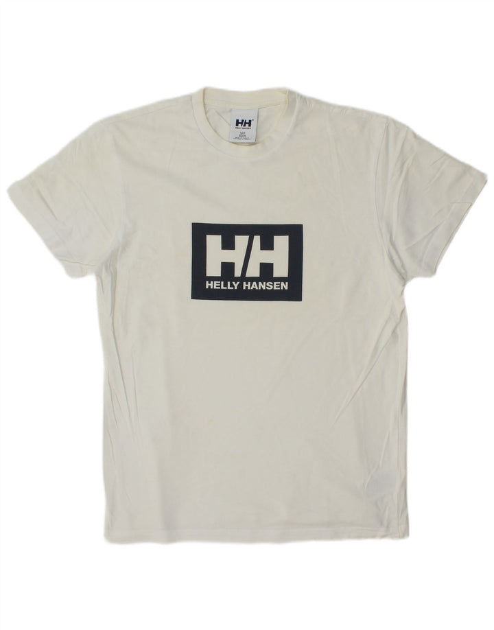 Tricou grafic Helly Hansen pentru bărbați Top mic, alb, bumbac
