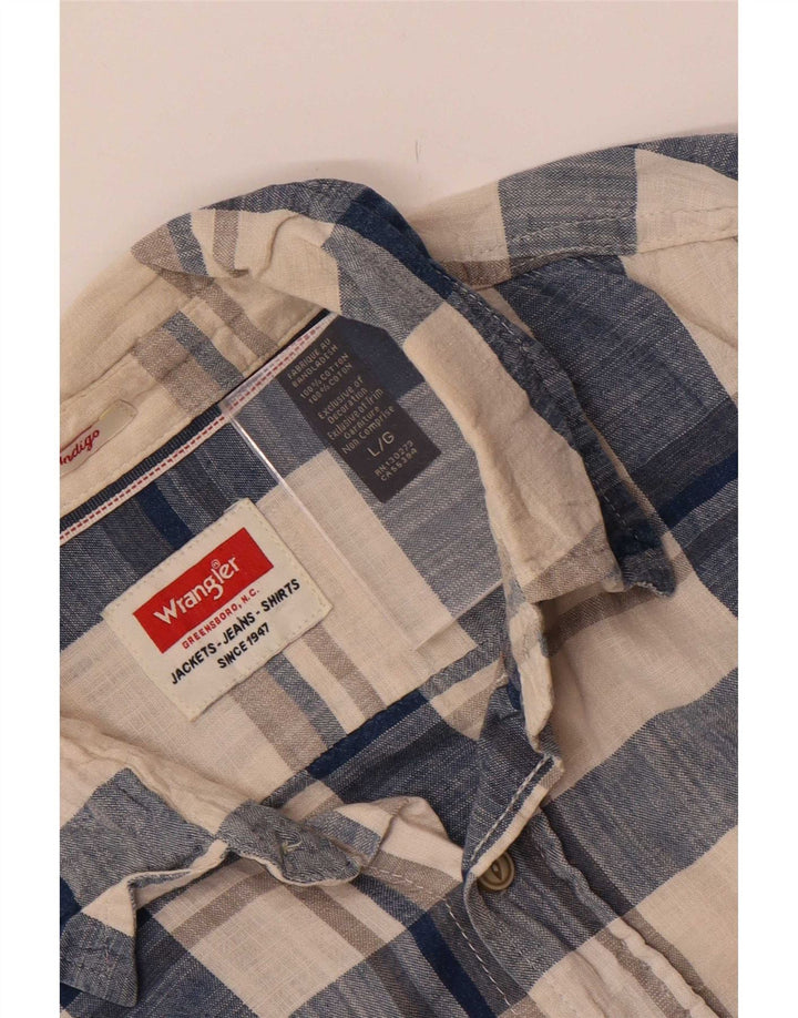 Cămașă pentru bărbați Wrangler, mare, bej, cu carouri din bumbac
