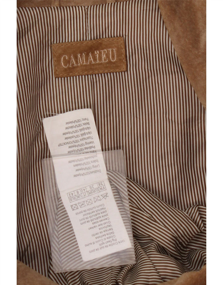 CAMAIEU Jacheta de piele intoarsa pentru femei UK 8 Mica Bej