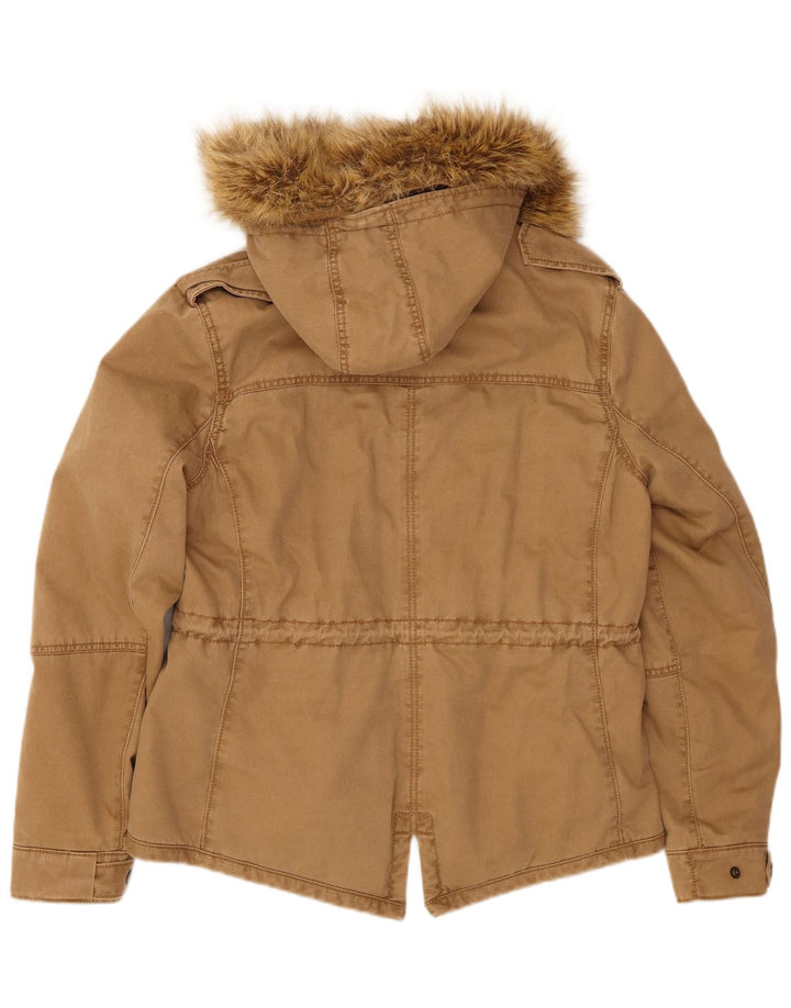 Jachetă parka cu glugă pentru femei LEVI'S UK 16 mare bumbac maro
