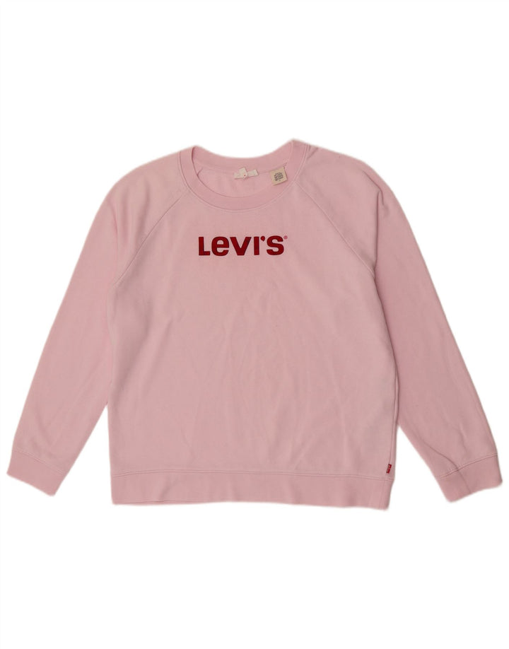 Pulover de hanorac supradimensionat pentru femei Levi's UK 14, bumbac roz mediu