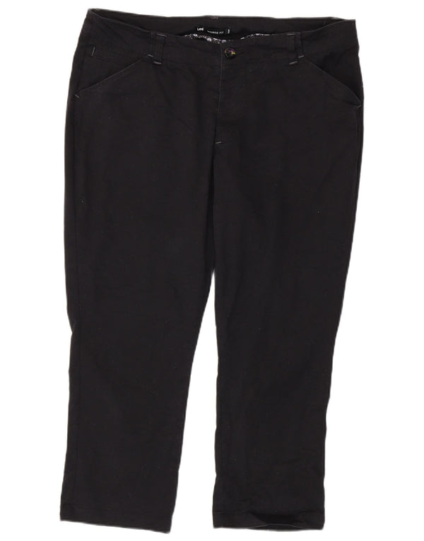 Lee Womens Mid Rise Cropped Trousers US 14 XL W36 L25 Black Cotton
