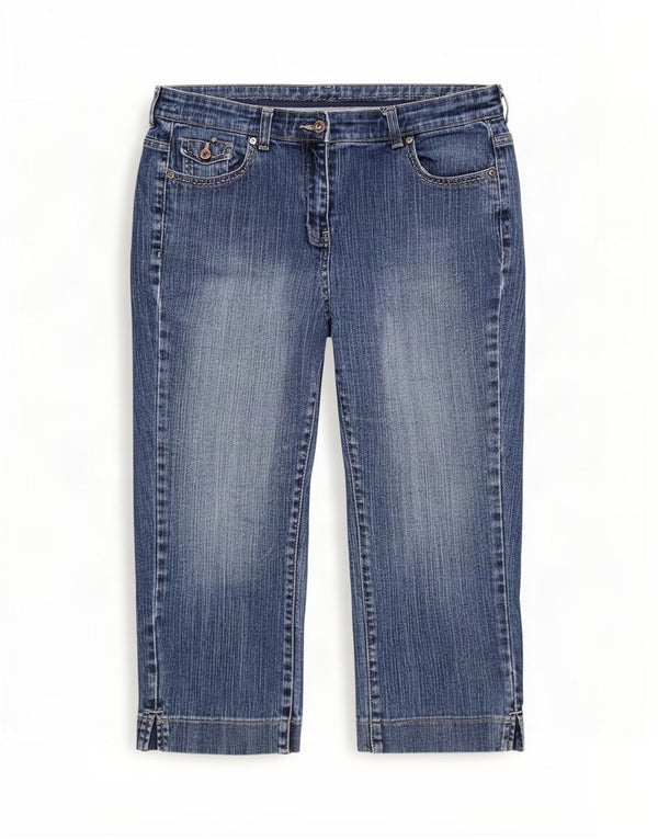 Blugi Capri pentru femei Marks & Spencer UK 14 Large W34 L20 Blue Bumbac