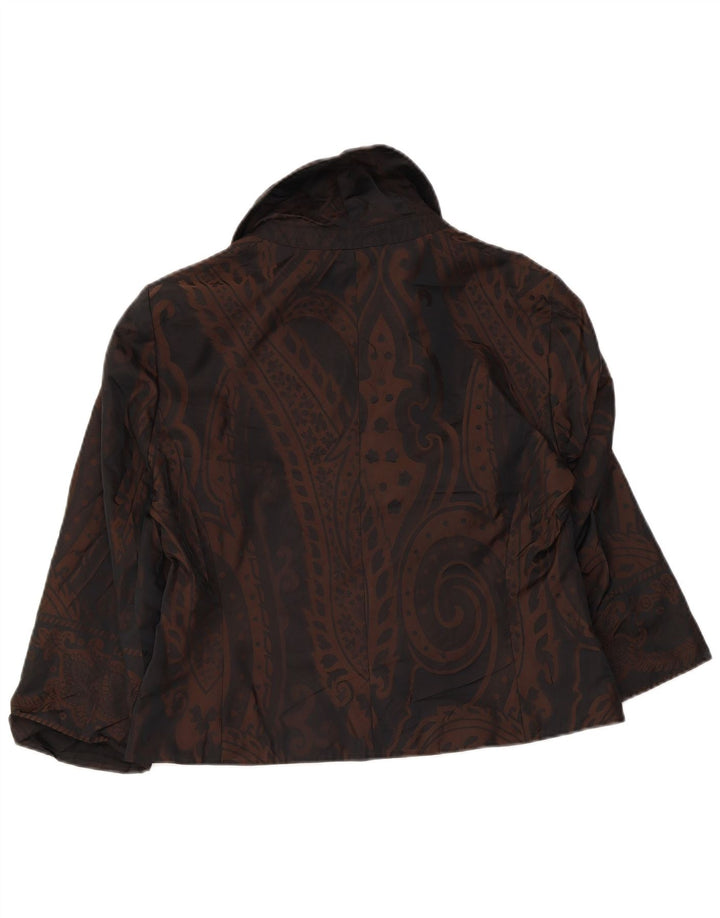 Jachetă blazer pentru femei Phase Eight cu mâneci 3/4 UK 14 Medium Brown Paisley