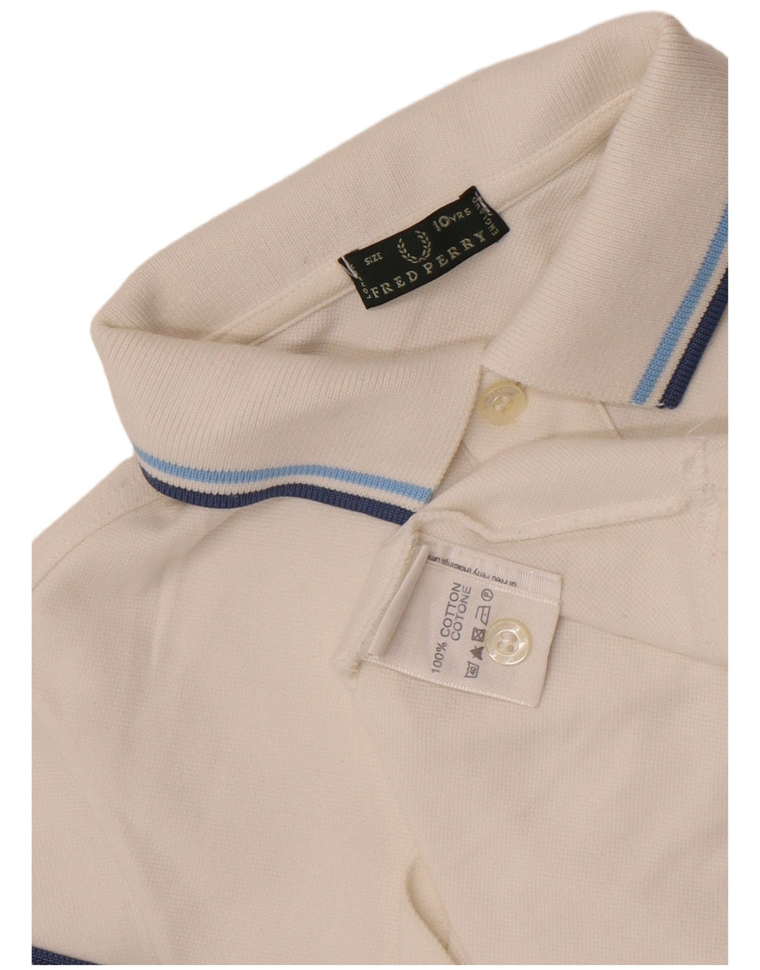 Fred Perry tricou polo pentru baieti 9-10 ani bumbac cu dungi albe