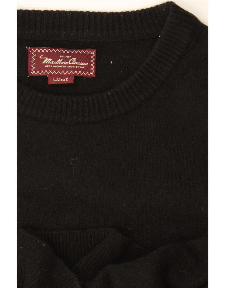 Pulover Marlboro Classics pentru femei cu decolteu triplu, mare, negru