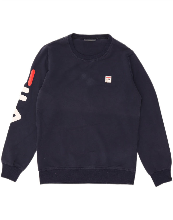 Pulover cu grafic pentru femei Fila UK 16 Poliester mare bleumarin