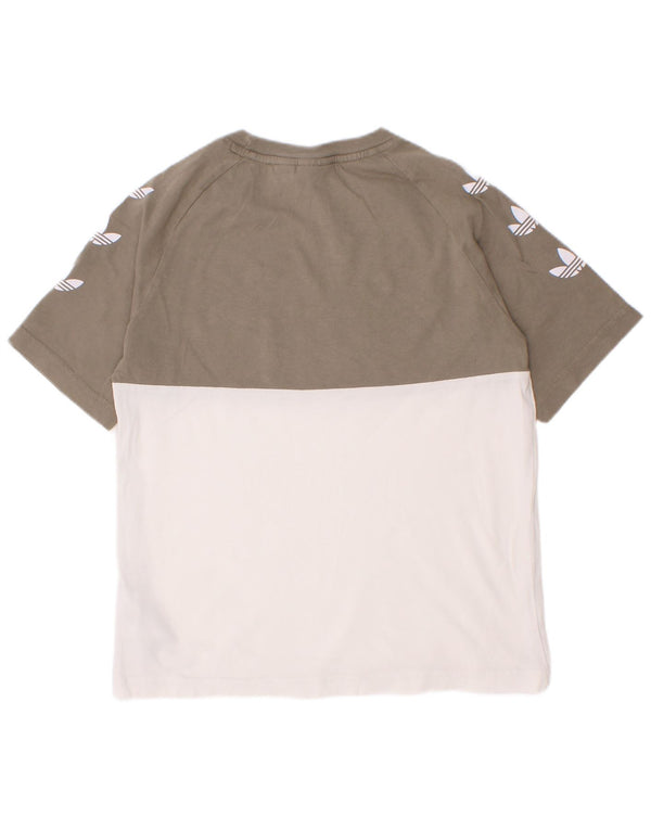 Tricou grafic Adidas pentru băieți Top 6-7 ani, alb, bumbac color bloc