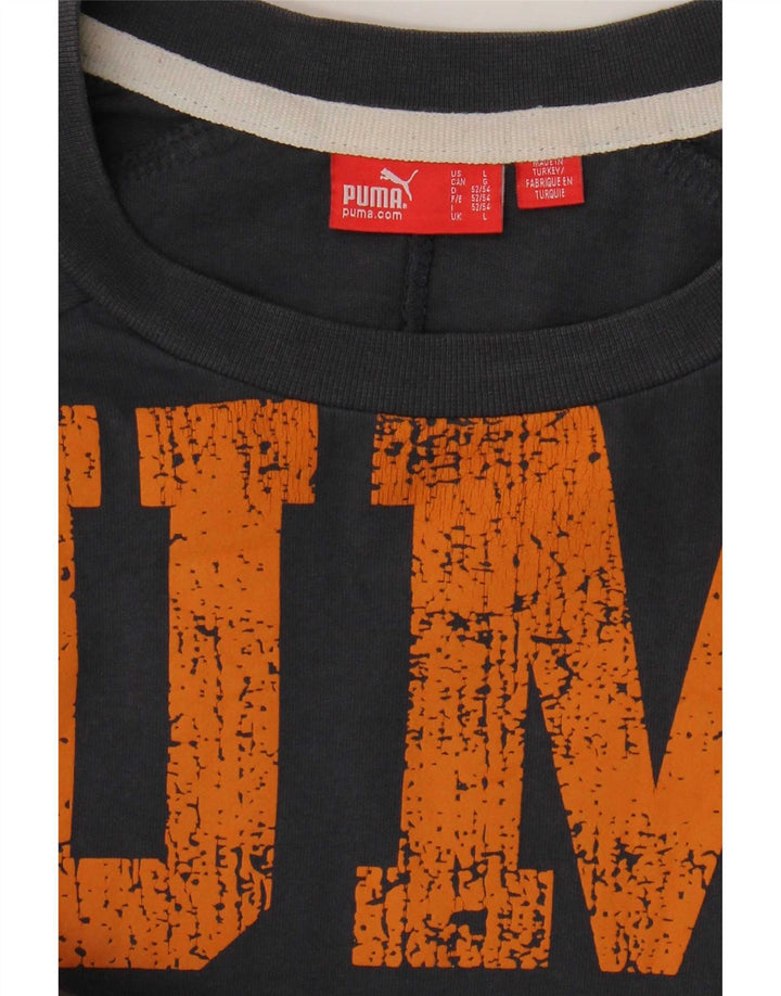 Tricou cu mânecă lungă Puma pentru bărbați, gri, bumbac