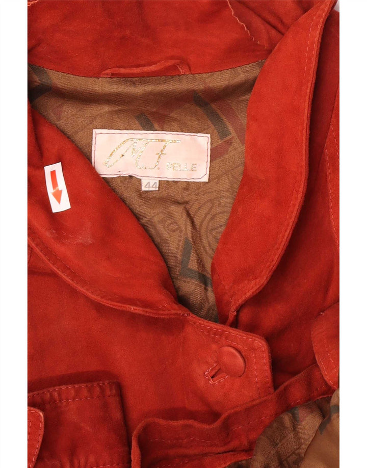 Jacheta de piele intoarsa supradimensionata pentru femei Vintage IT 44 Medium Red Piele