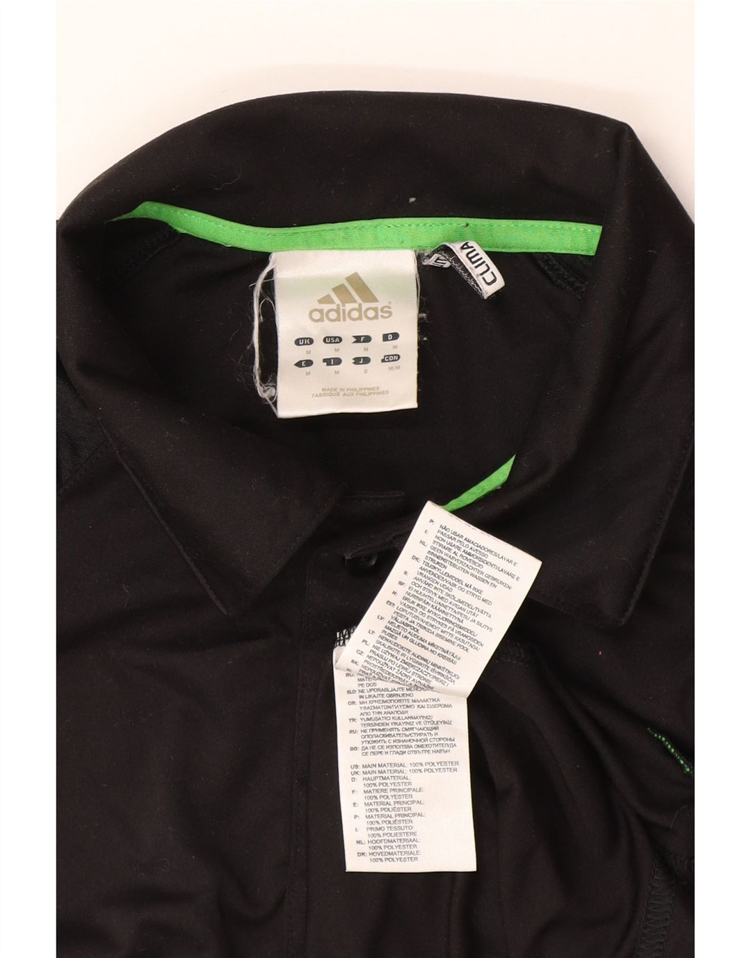 Tricou polo Adidas Climalite pentru bărbați, poliester mediu negru