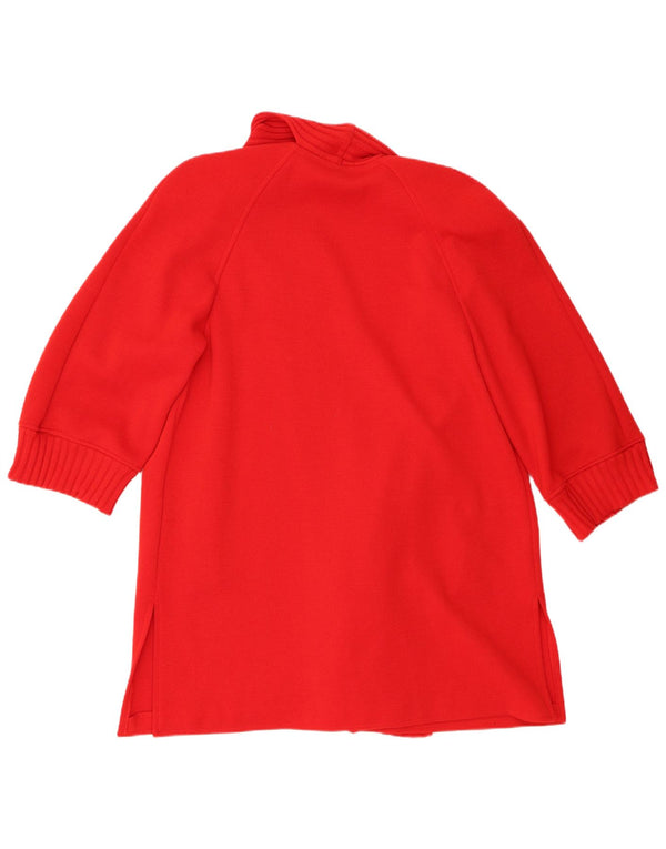 Luisa Spagnoli Pulover cardigan deschis cu paragate pentru femei UK 16 Large Red