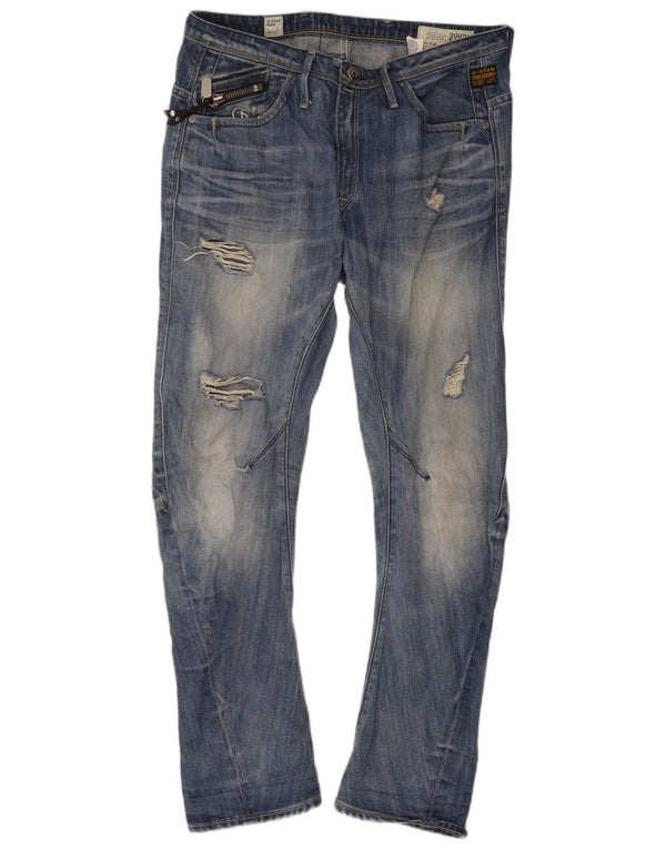 Blugi slim pentru bărbați G-Star Distressed W29 L32 Bumbac albastru