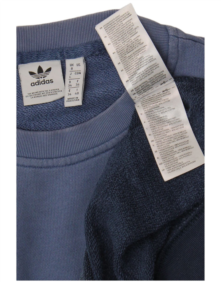 Pulover de hanorac grafic Adidas pentru femei UK 8 Mic albastru bleumarin