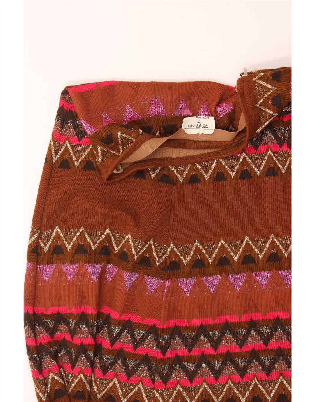 Fusta Maxi Evazată Femei VINTAGE IT 42 Medium W30 Multicolor Geometric