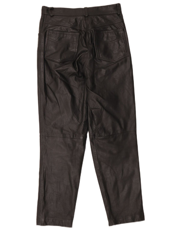 Together Pantaloni de piele cu talie înaltă pentru femei UK 12 Medium W28 L29 Negru