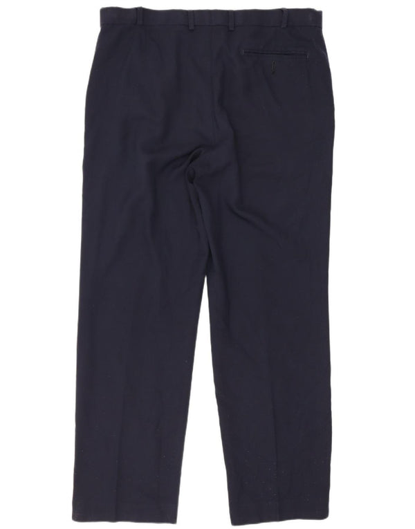 Pantaloni de costum pentru bărbați Marks & Spencer, cu tăiere obișnuită, L36 L31 Lână bleumarin