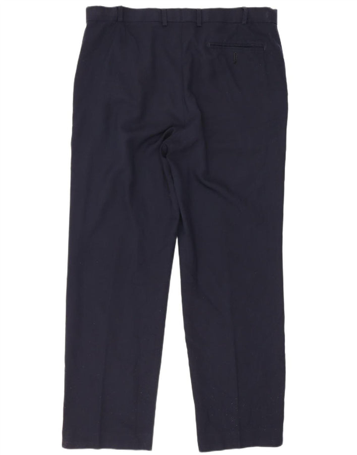 Pantaloni de costum pentru bărbați Marks & Spencer, cu tăiere obișnuită, L36 L31 Lână bleumarin
