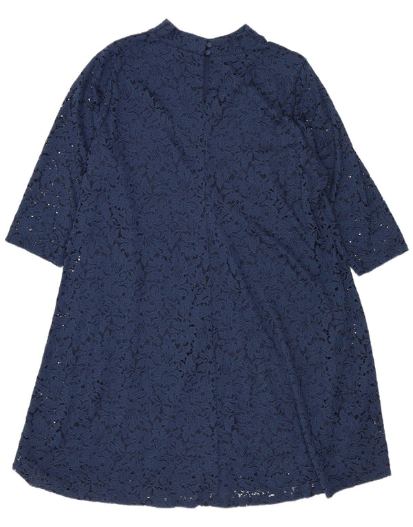 Rochie în formă de A pentru femei Marks & Spencer, cu mâneci 3/4, UK 20 2XL, albastru marin, floral