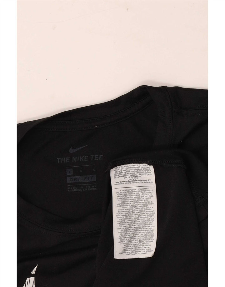 Tricou grafic Nike Dri Fit Regular pentru femei Top UK 16 Poliester negru mare