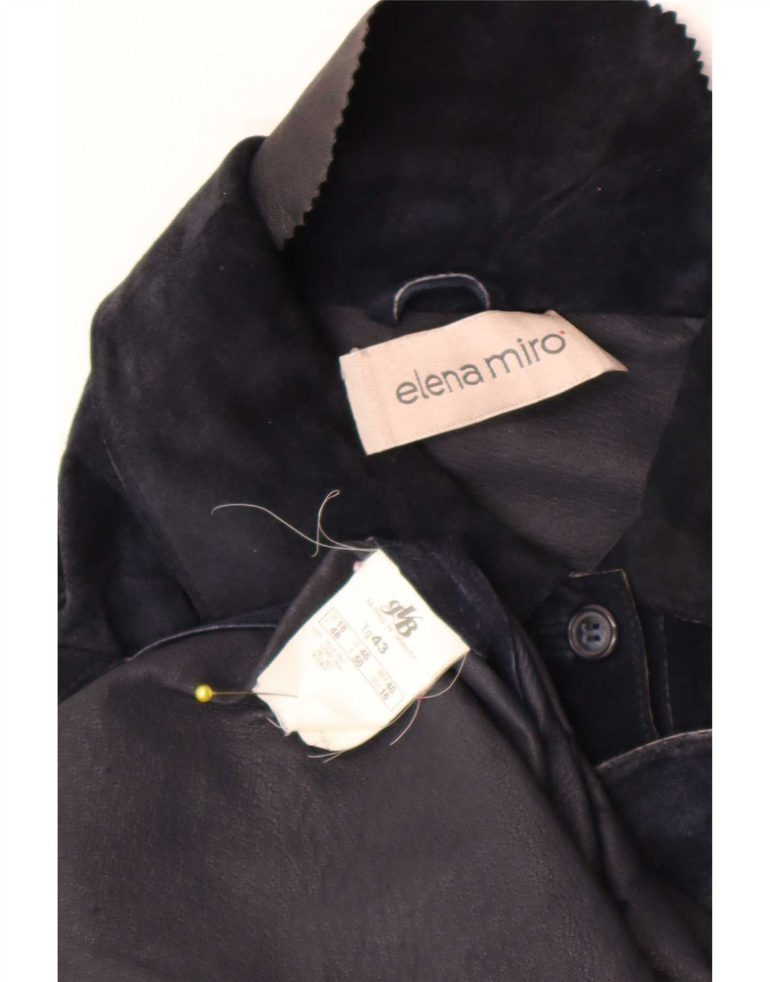 ELENA MIRO Jachetă de piele intoarsa pentru femei UK 18 XL, albastru bleumarin
