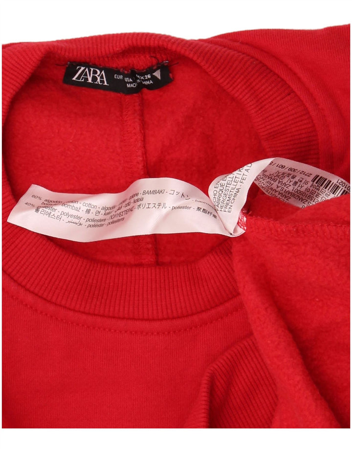 Pulover supradimensionat pentru femei Zara UK 10 Bumbac roșu mic