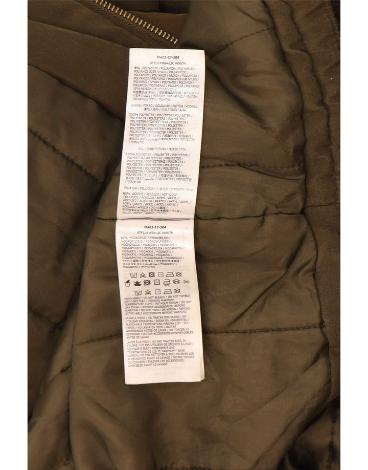 Jachetă parka supradimensionată cu glugă Guess pentru femei UK 6 XS Kaki Poliester