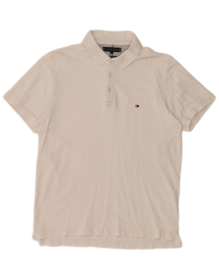 Tricou polo Tommy Hilfiger pentru bărbați, mare, alb