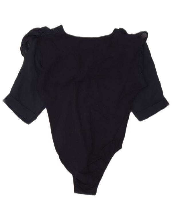 Body vintage pentru femei UK 8 mic albastru marin Floral
