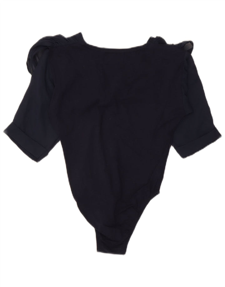 Body vintage pentru femei UK 8 mic albastru marin Floral