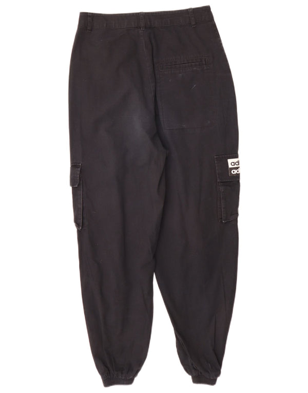 Pantaloni cargo adidas cu talie înaltă pentru femei UK 8 Small W26 L27 Negru