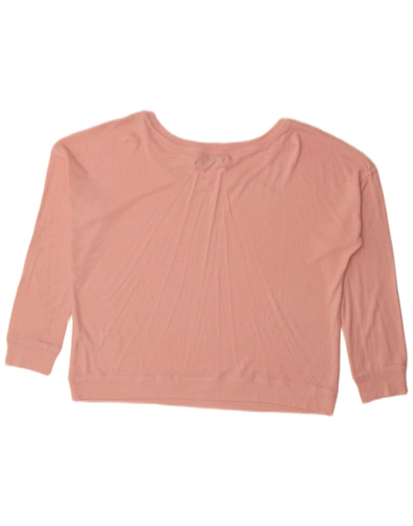 Top supradimensionat pentru femei Abercrombie & Fitch cu mânecă lungă UK 16 mare roz