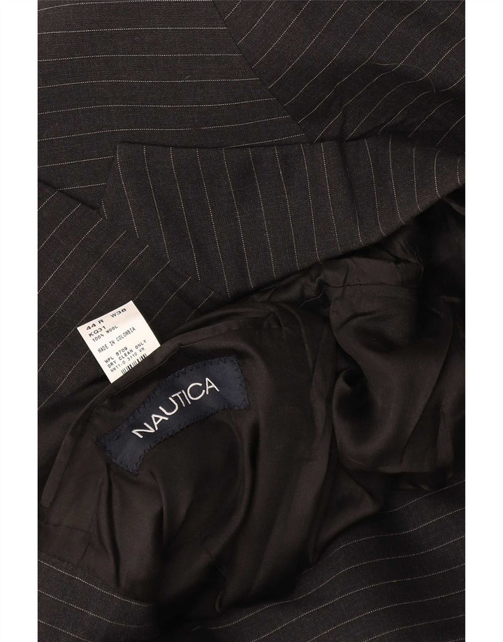 Jachetă Nautica pentru bărbați, cu 3 nasturi, UK 44 2XL Lână neagră cu dungi