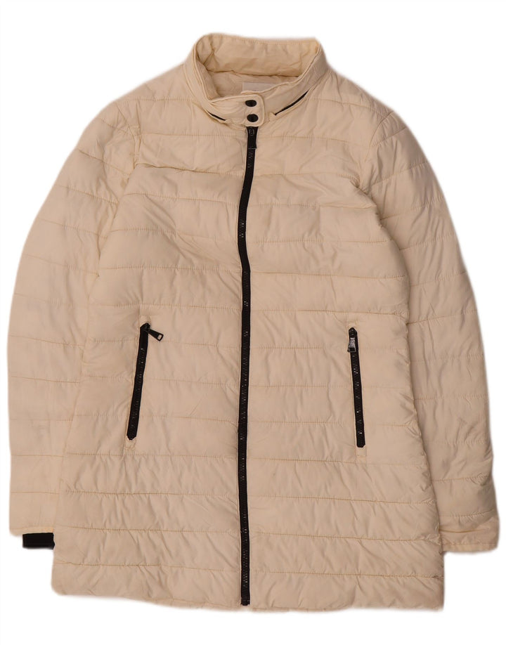 Palton căptușit pentru femei Zara UK 10 Mic din poliester alb