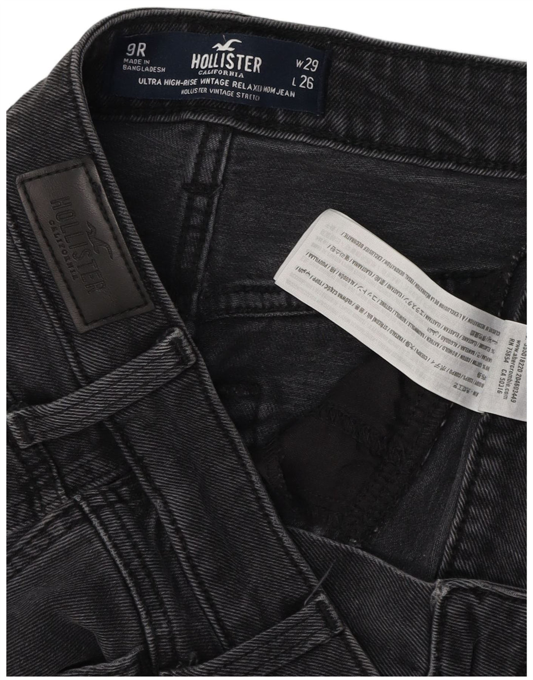 HOLLISTER Blugi conici cu talie înaltă pentru femei Mom Jean US 9 Medium W29 L24 Gri