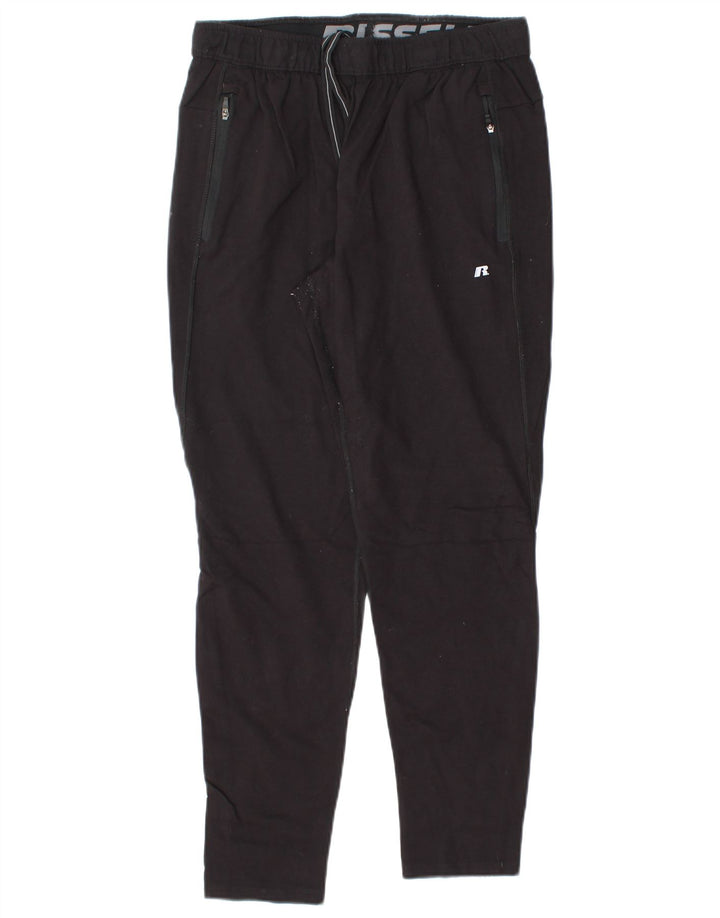 Pantaloni de trening pentru bărbați RUSSELL ATHLETIC, raion mediu negru
