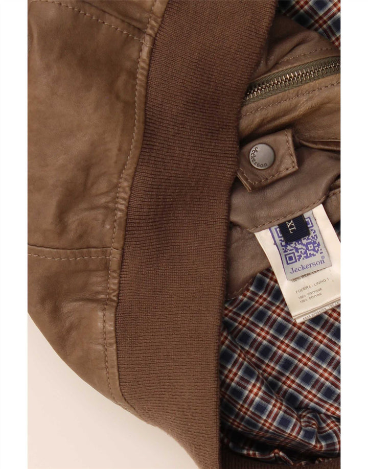 Jachetă de piele pentru bărbați Jeckerson UK 42 XL maro