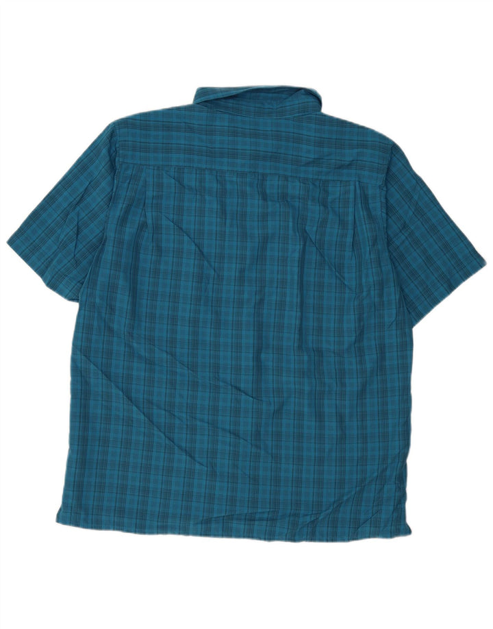 Cămașă cu mânecă scurtă pentru bărbați Eddie Bauer, poliester cu carouri albastre mari