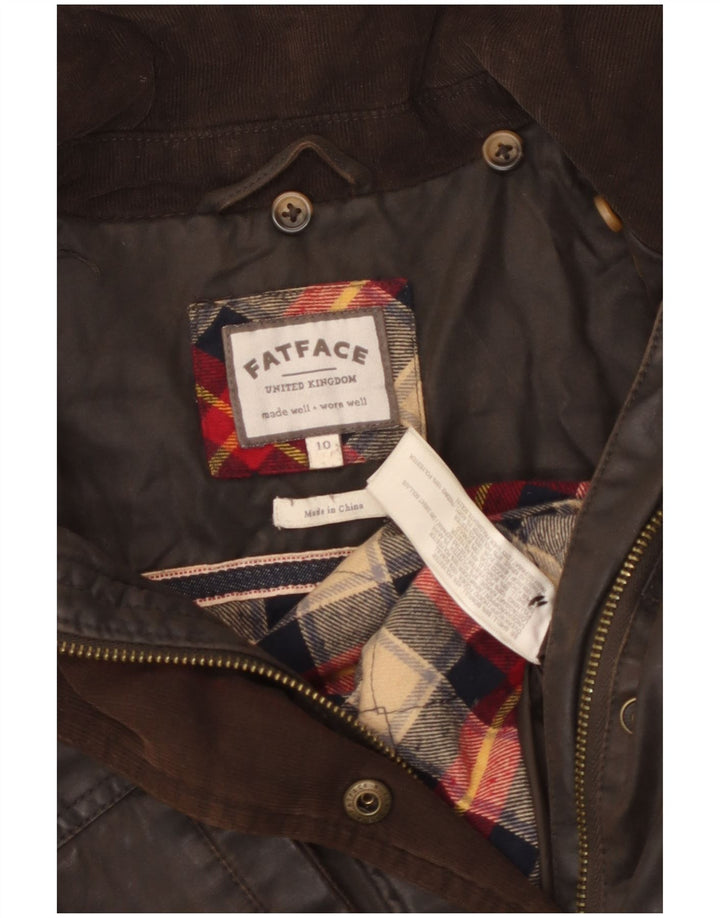 FAT FACE Jachetă supradimensionată pentru femei din bumbac cerat UK 10 Bumbac maro mic