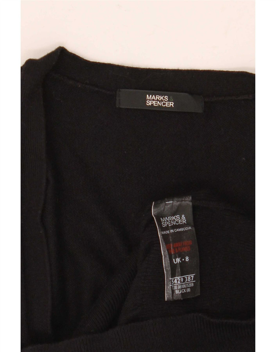Pulover cardigan cu paragate pentru femei Marks & Spencer UK 8 mic, negru, viscoză