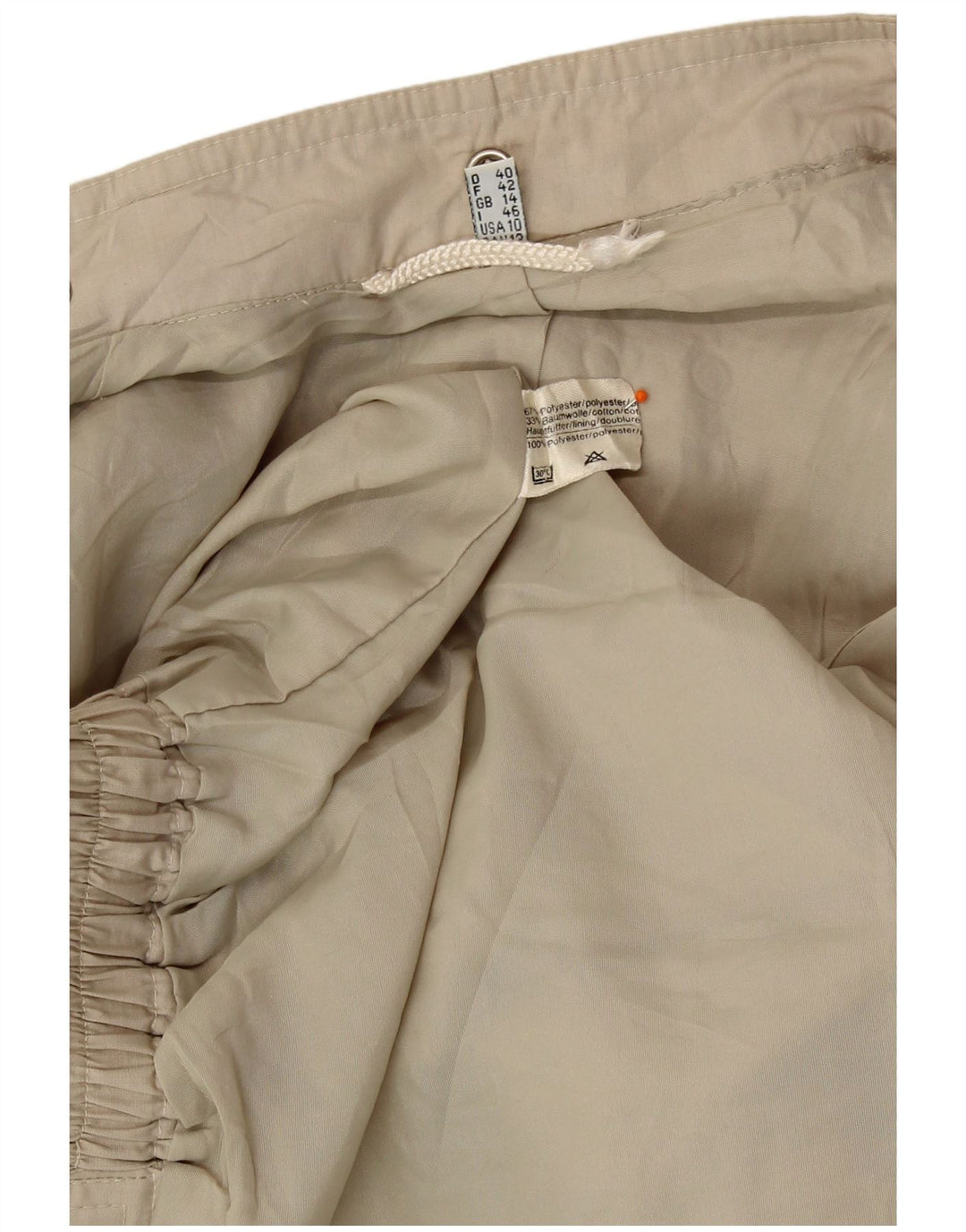 VINTAGE Womens Bomber Jacket UK 14 Large  Beige Polyester