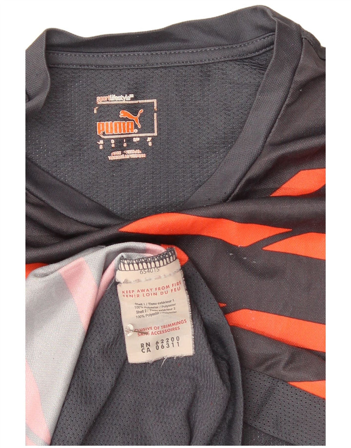 Tricou pentru bărbați Puma Top mic, gri, poliester cu dungi