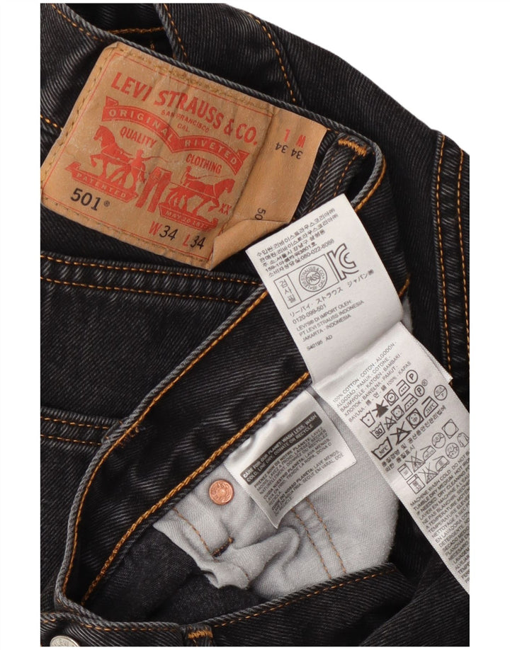 Blugi drepti pentru bărbați Levi's 501 34 L34 bumbac gri