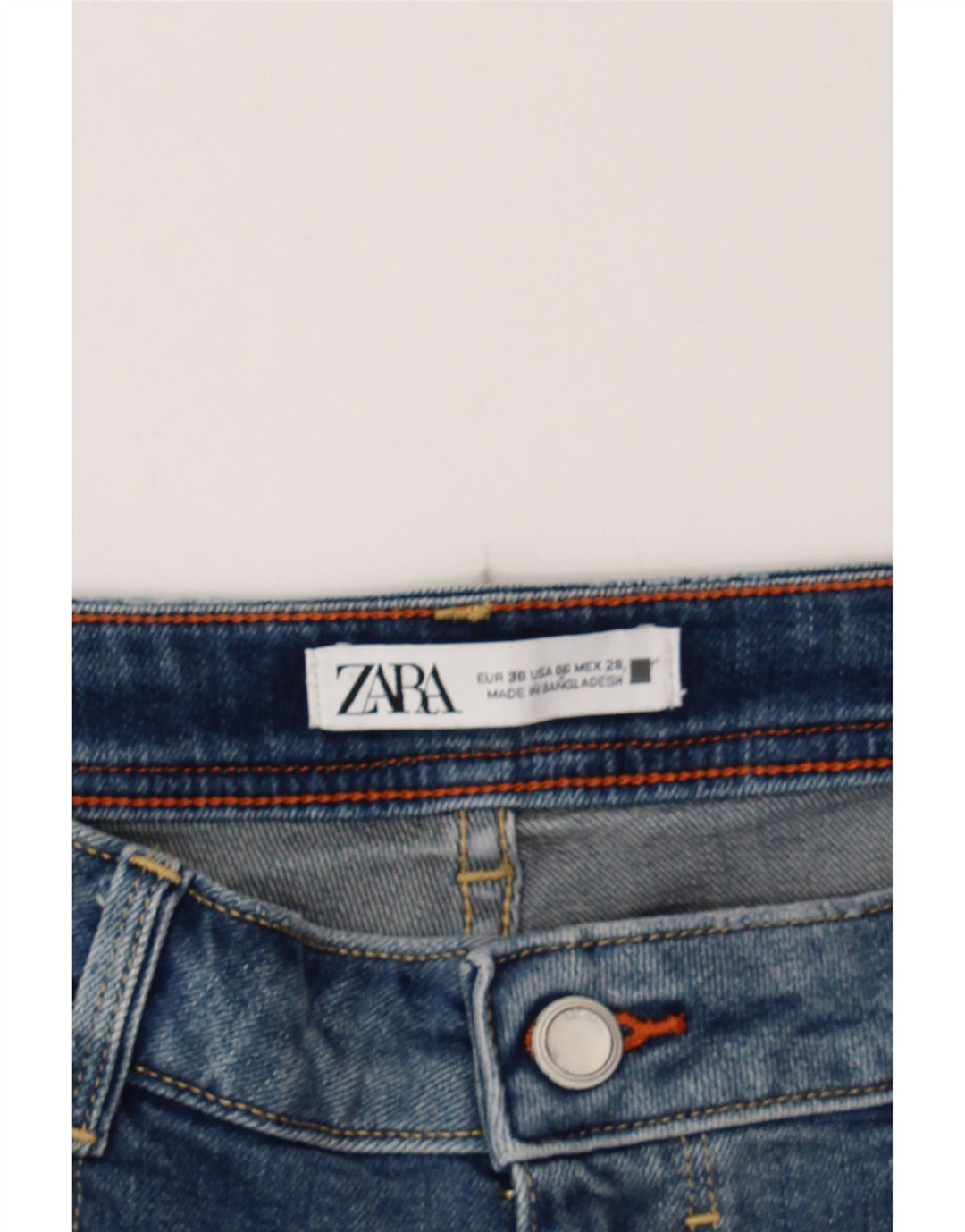 ZARA Womens Distressed Slim Jeans US 6 Medium W32 L27 Blue Cotton Vintage Zara and Second-Hand Zara from Messina Hembry 