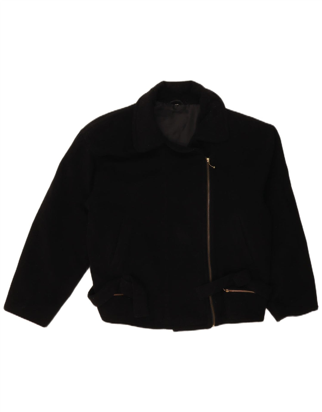Jachetă de motociclist vintage pentru femei UK 14 Large Black