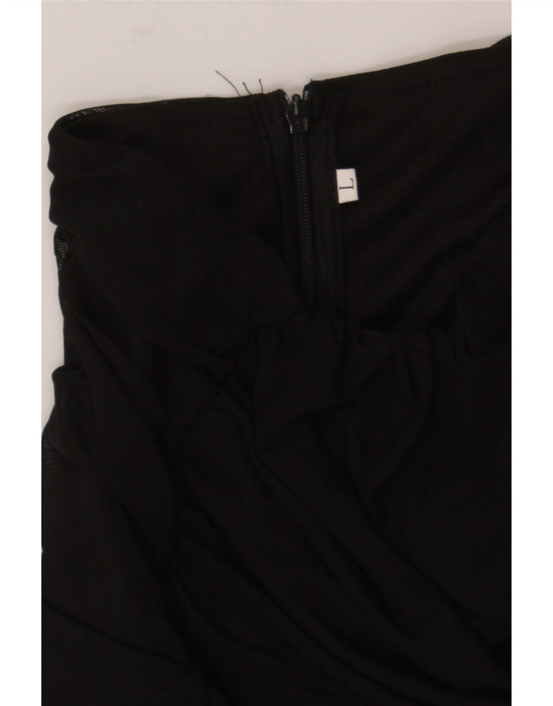 VINTAGE Womens Slim Fit Strapless Dress UK 14 Large Black Polyester Vintage Vintage and Second-Hand Vintage from Messina Hembry 