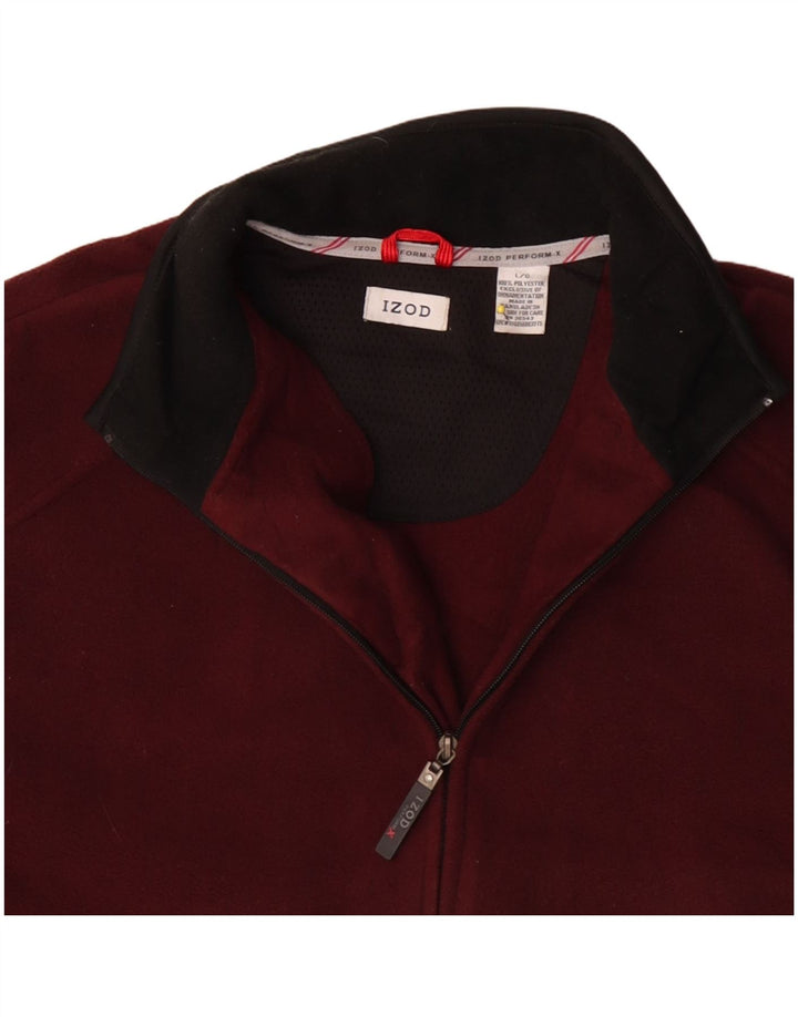 Jachetă fleece pentru bărbați Izod UK 40 Maroon Colorblock Poliester