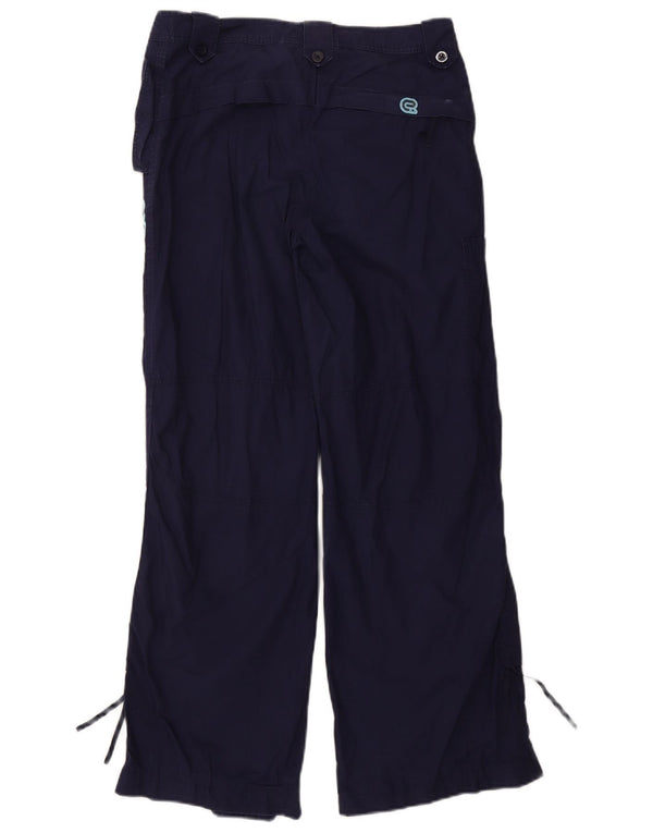 Pantaloni cargo drepti pentru femei Ellesse UK 10 Small W27 L30 Bumbac bleumarin