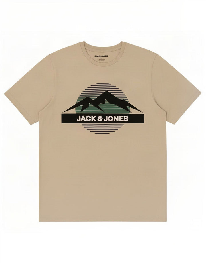 Tricou cu grafic Jack & Jones pentru bărbați Top mediu din bumbac alb