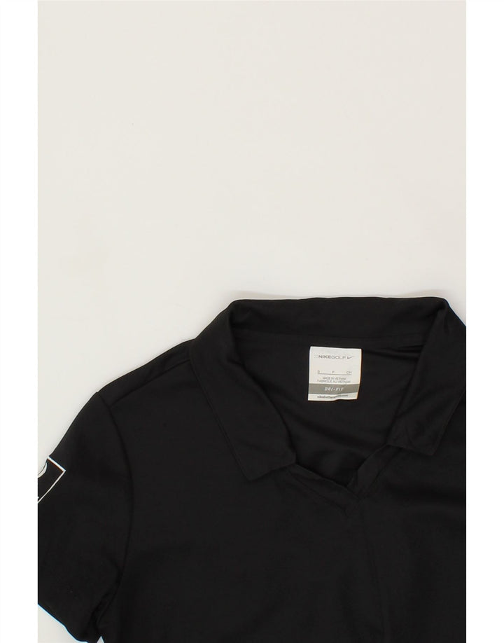 NIKE Womens Dri Fit Polo Shirt UK 10 Small Black Polyester Vintage Nike and Second-Hand Nike from Messina Hembry 